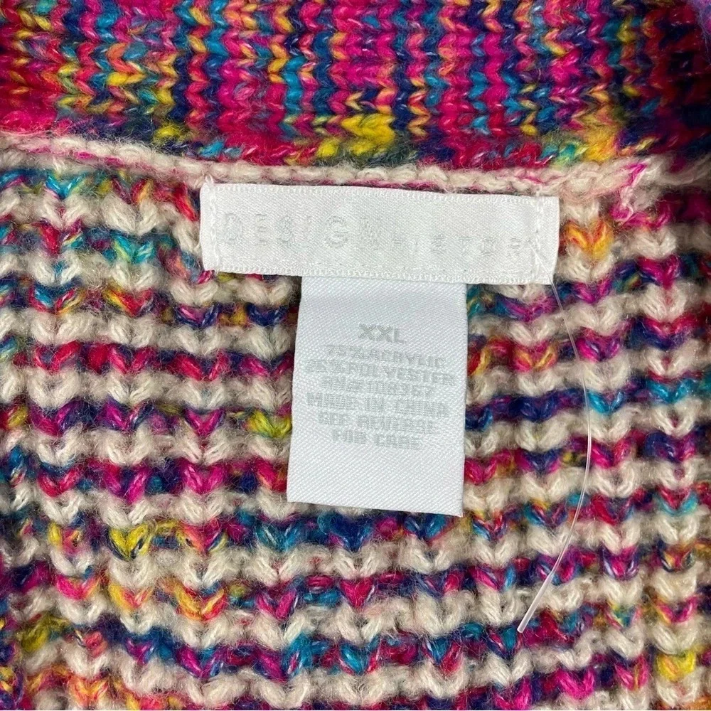 Design History Multicolor Puff Sleeve Cardigan